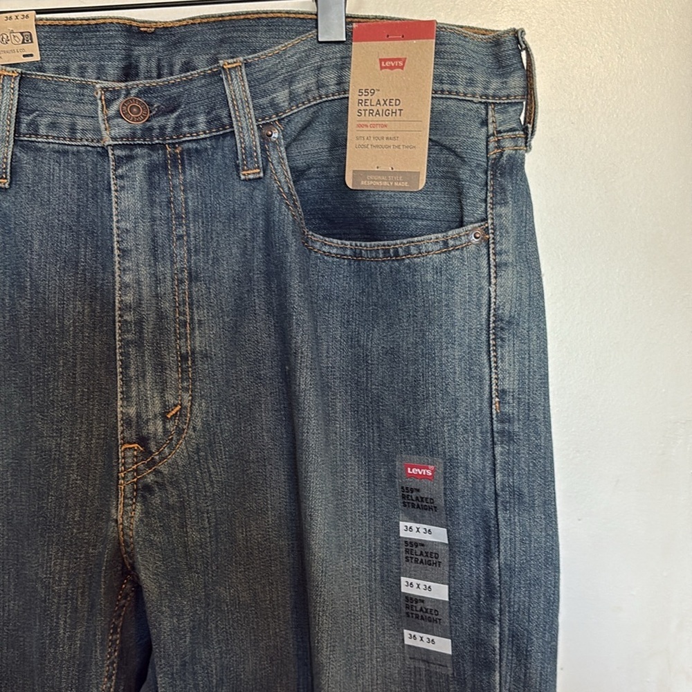 Levi’s 559 Relaxed Straight Jeans 36W 36L NWT - Picture 3 of 10